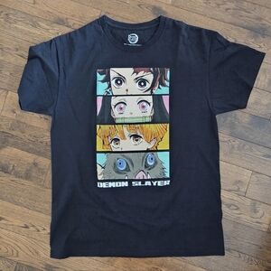 Demon Slayer Mens T-Shirt Black Short Sleeve Size Large